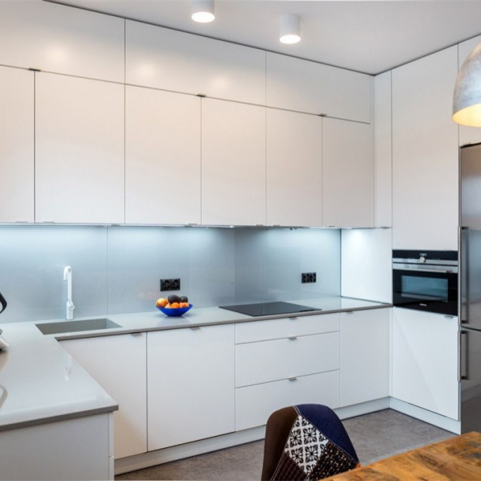Najnowsza nowoczesna szafka ścienna w kształcie litery U. Nowoczesna szafka ścienna kuchenna do apartamentu Villa Home